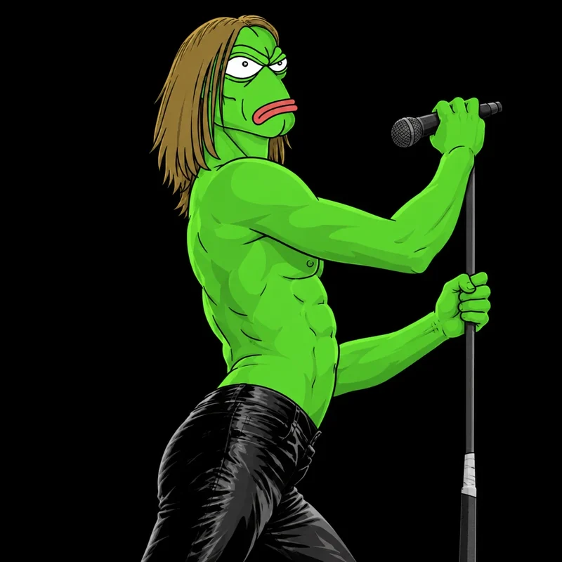 Friggy PEP on stage, gripping the mic stand